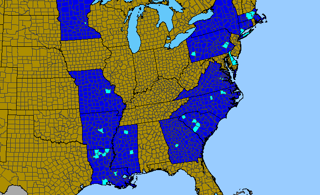 The range of Exochorda racemosa