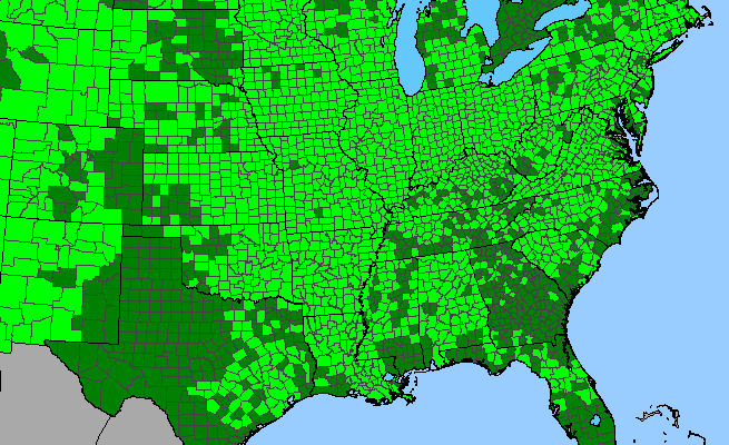 The native range of Abies fraseri