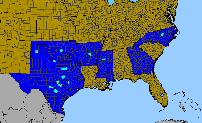 The range of Pistacia chinensis