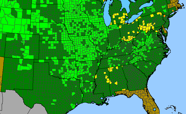 The range of Astragalus canadensis