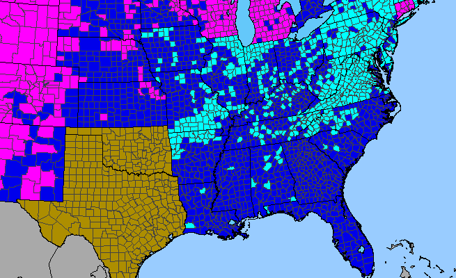 The range of Centaurea maculosa