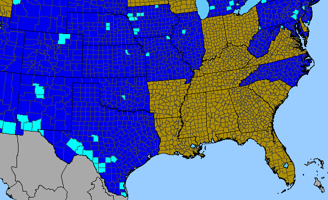 The range of Eruca vesicaria ssp. sativa