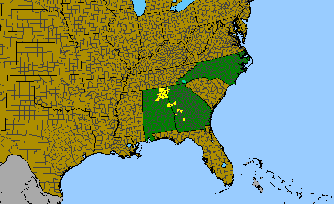 The range of Helianthus longifolius