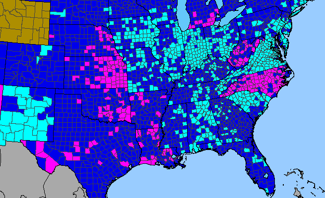 The range of Ipomoea purpurea