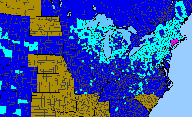 The range of Myosotis scorpioides