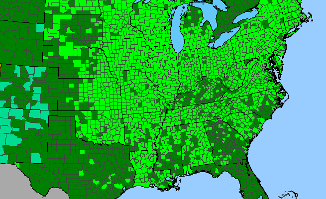 The range of Oxalis stricta