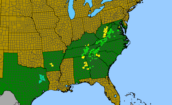 The range of Parnassia asarifolia