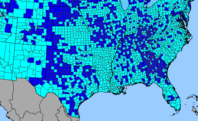 The range of Sonchus asper