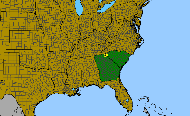The range of Trillium persistens