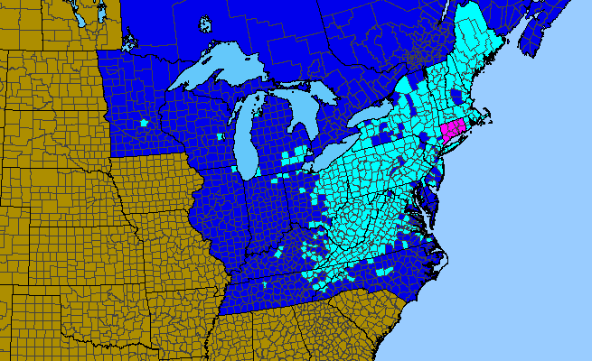 The range of Tussilago farfara