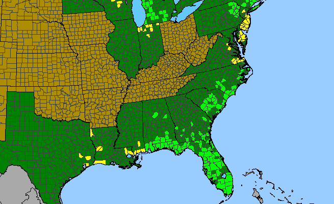 The range of Utricularia purpurea