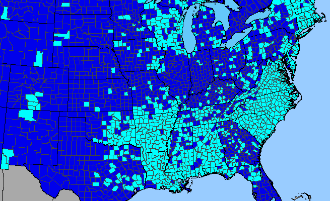 The range of Vicia sativa